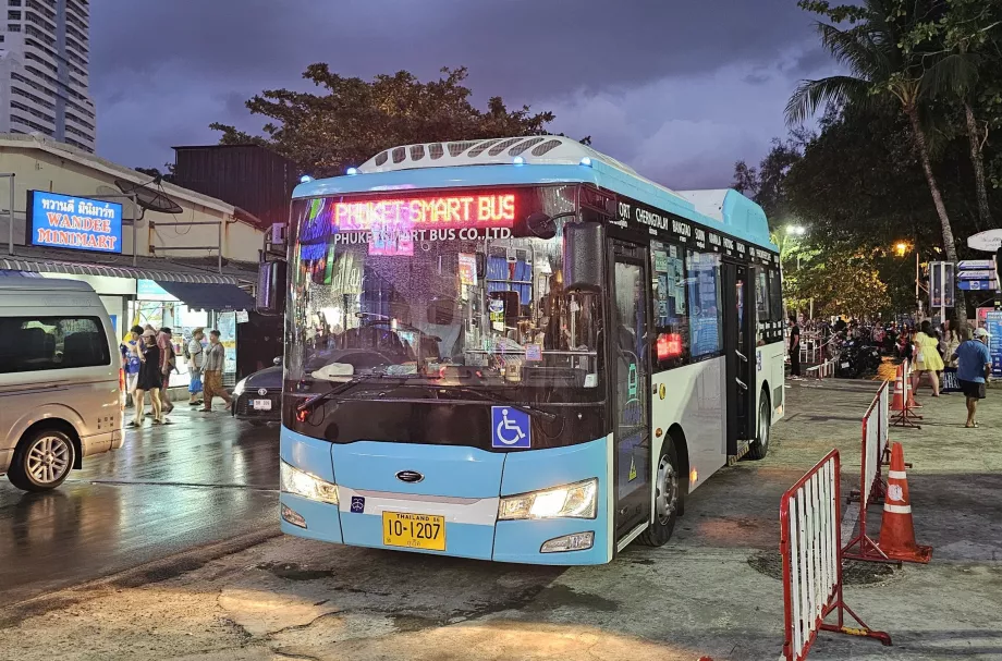 Smart Bus stop direction airport, Patong