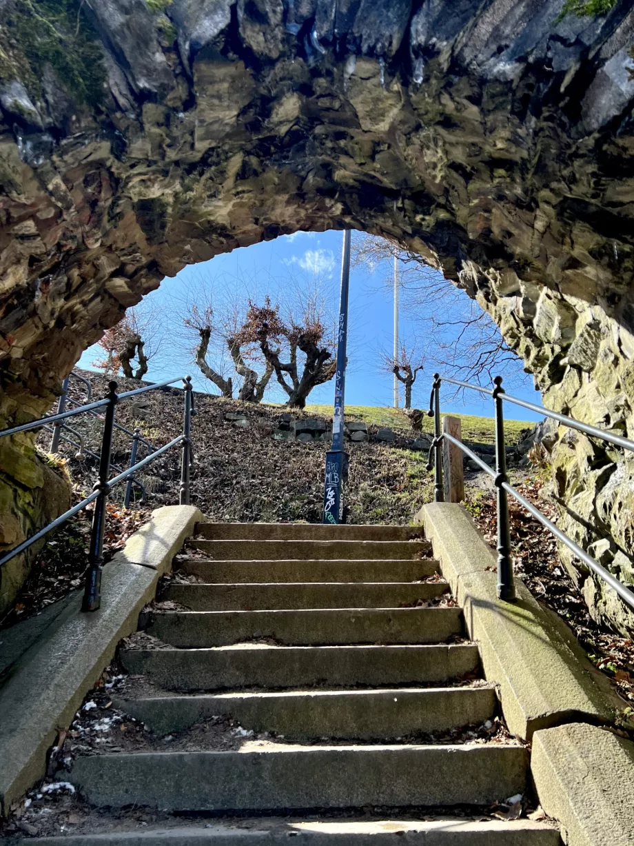 Stairs leading to Risåsberget hill