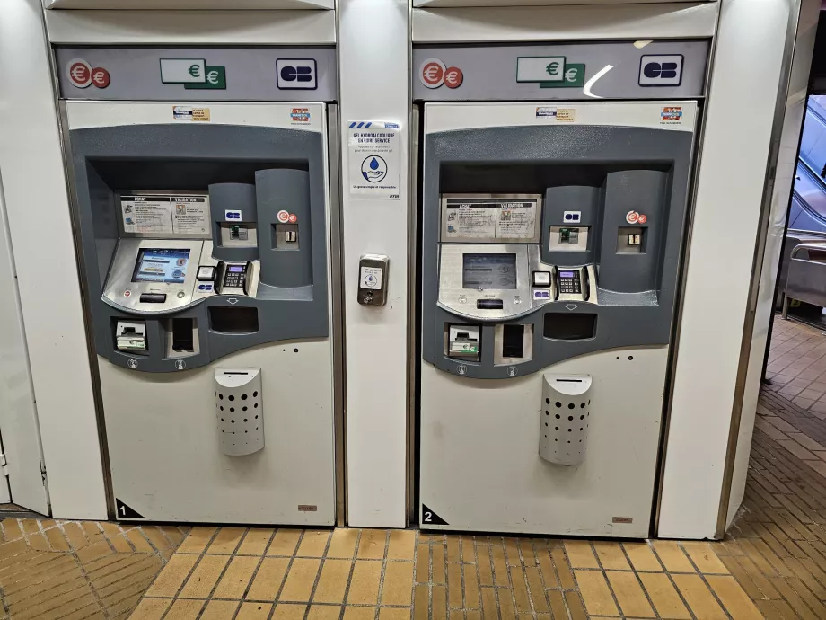 Ticket machines in the metro