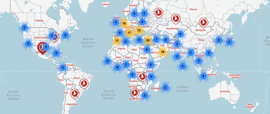 Route map - Turkish Airlines