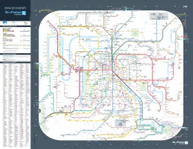 Map of RER, Transilien, metro