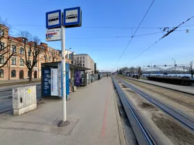 Bus and tram stop