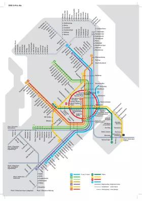 Map of subway and trains in Copenhagen