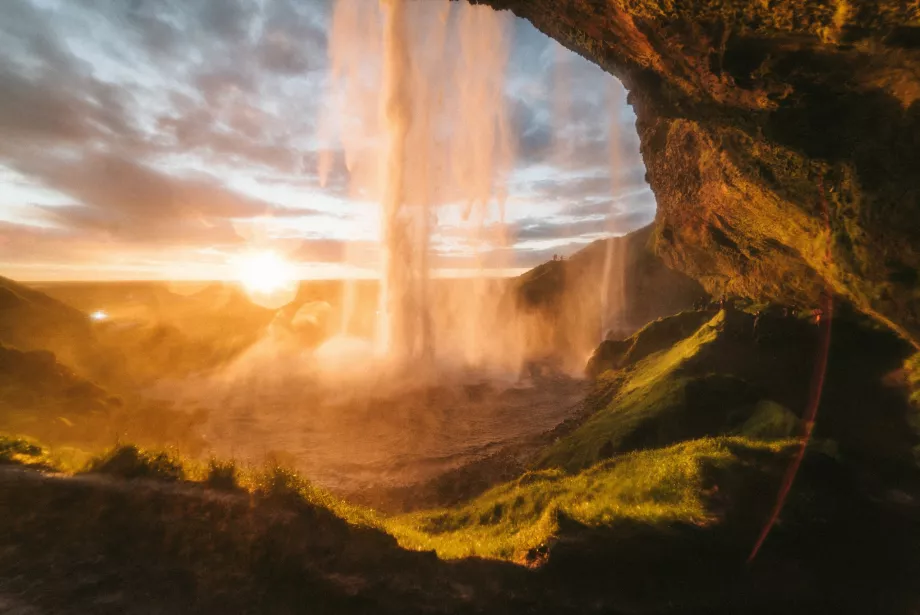 Sunset over Seljalandsfoss