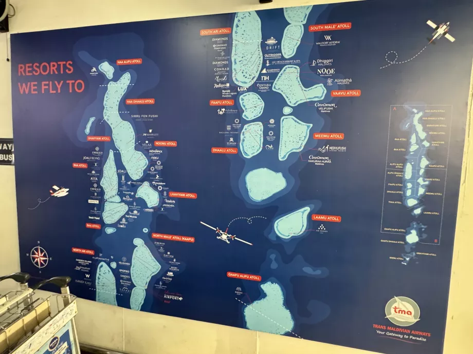 Routemap Trans Maldivian Airways