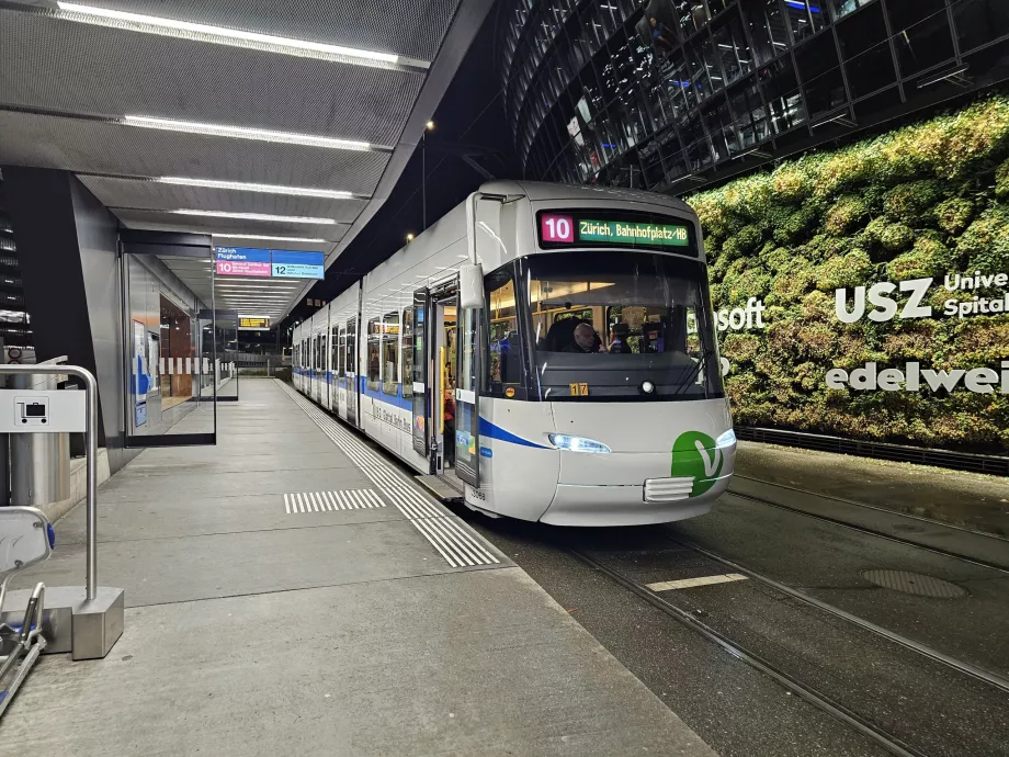 Tram stop at the airport