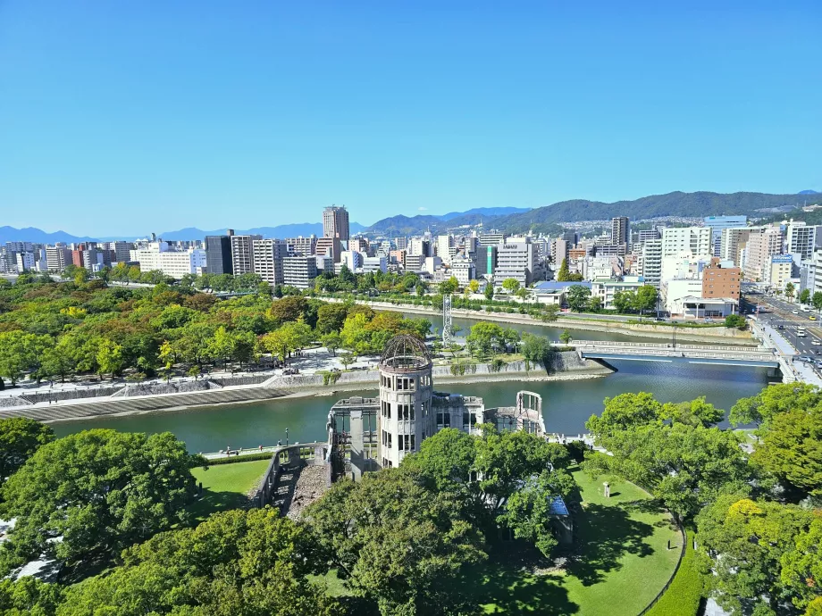 Orizuru Tower, view of Hiroshima Peace Memorial