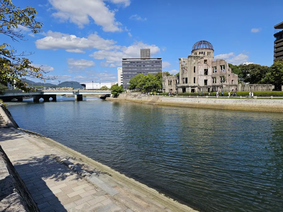 View of the A-Bomb Dome from the park