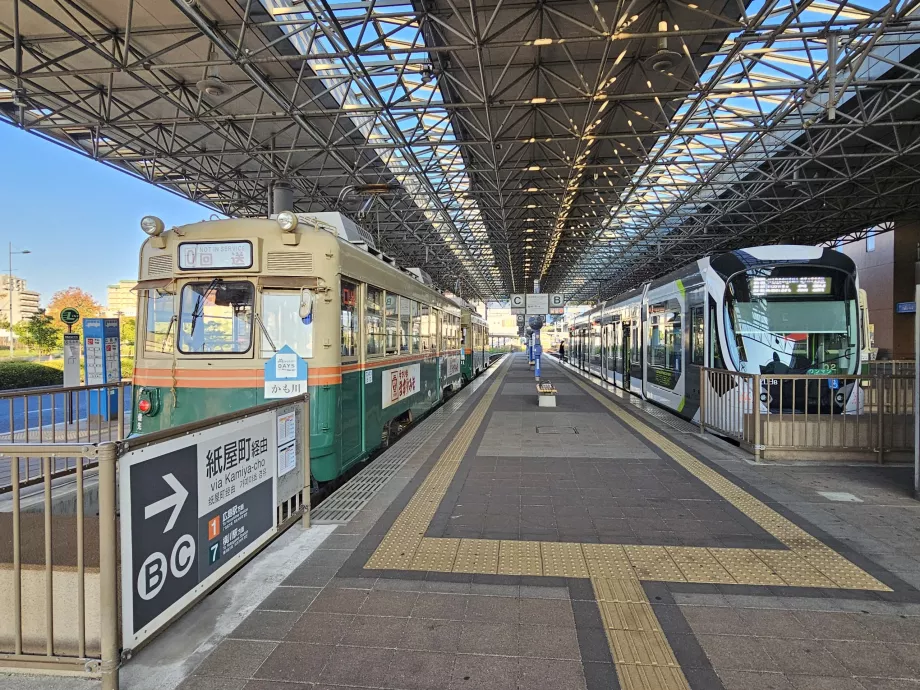 Tram stop in the harbour