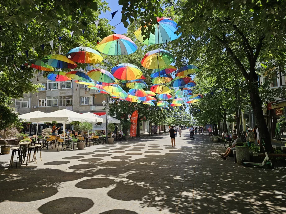 Colourful umbrellas, Burgas, Aleksandrovska street