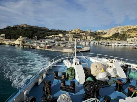 View of the town of Mgarr from the ferry