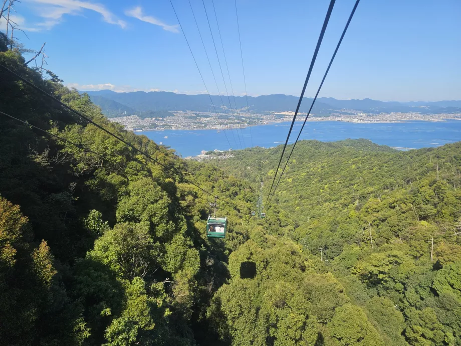 The first part of the ropeway on Mount Misen