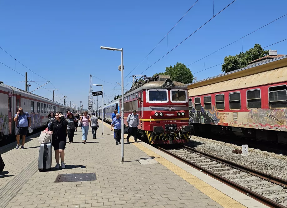 Train in Burgas after arrival from Sofia