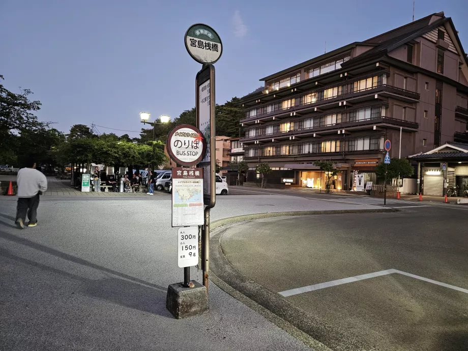 Bus stop in front of the harbour