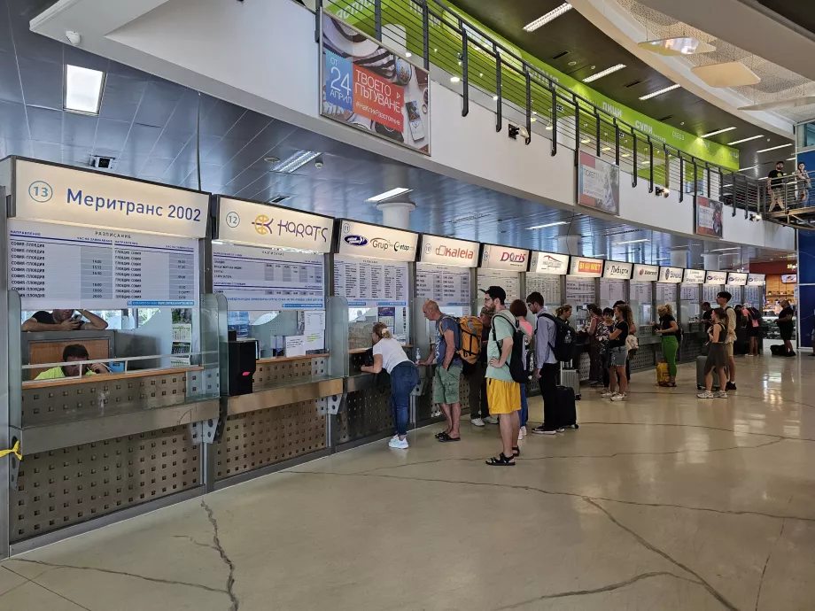 Ticket offices at the central bus station