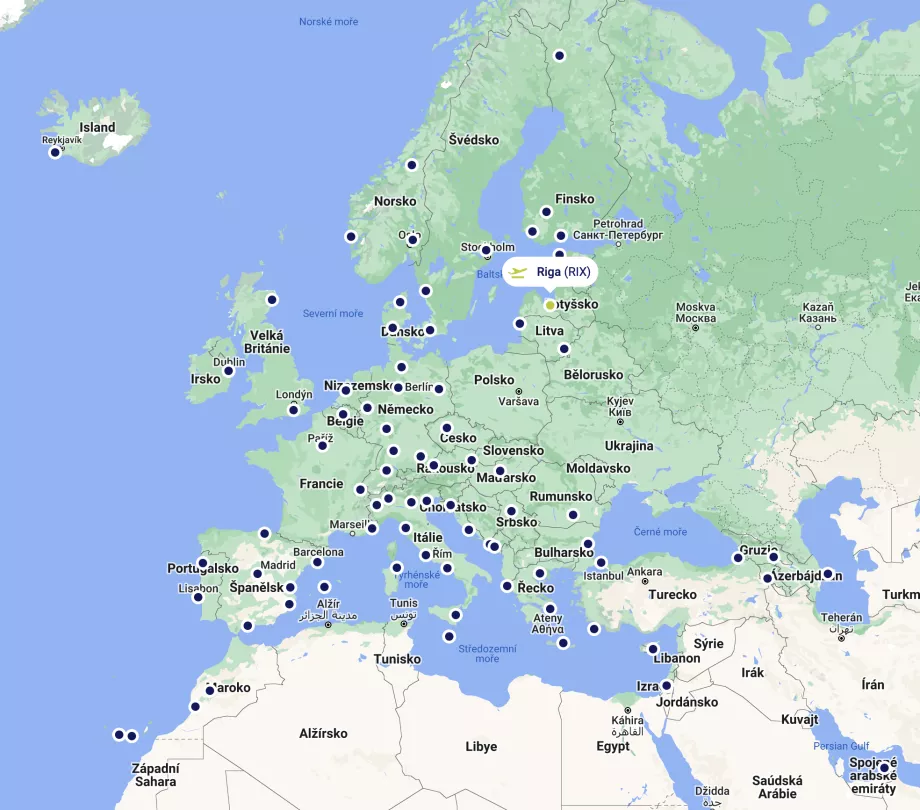 Route map AirBaltic