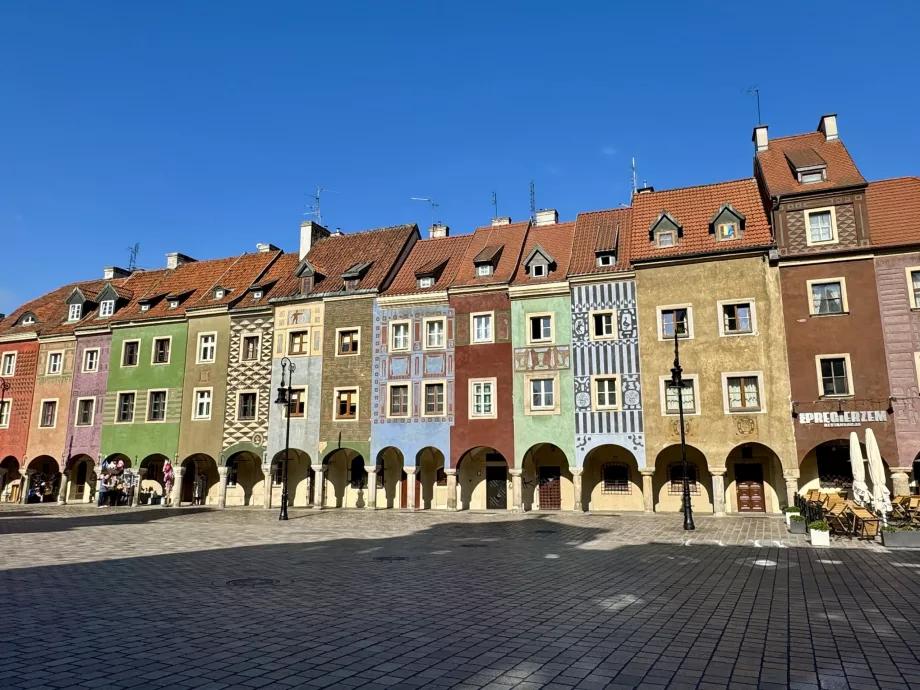 Colourful houses on the Stary Rynek in Poznan