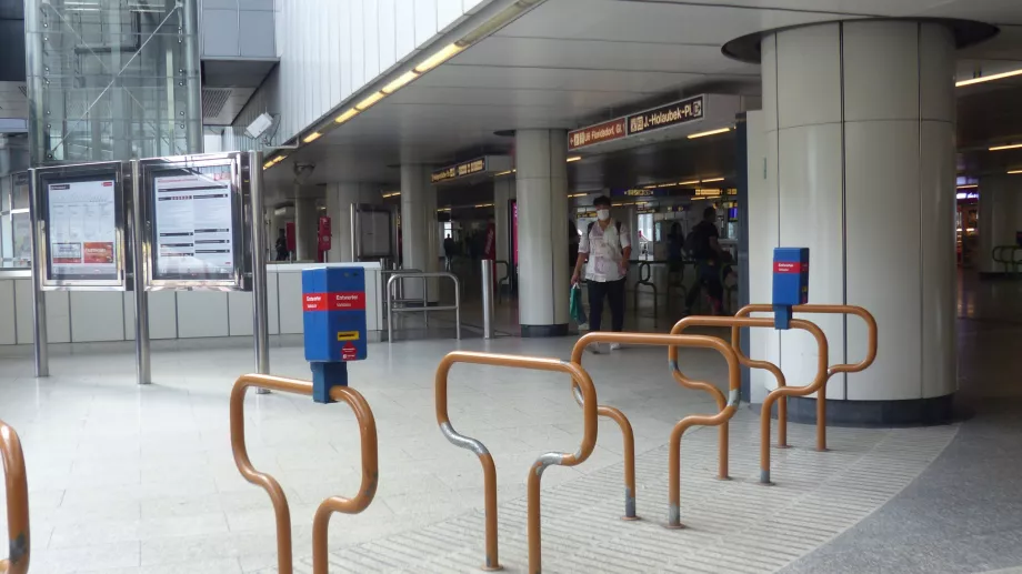 Ticket markers in the metro