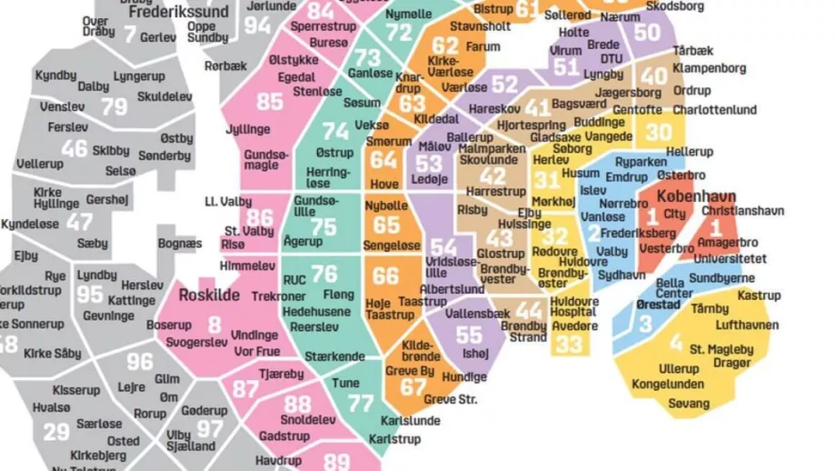 Public transport zones in Copenhagen