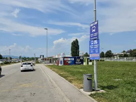 Bus stop at the airport