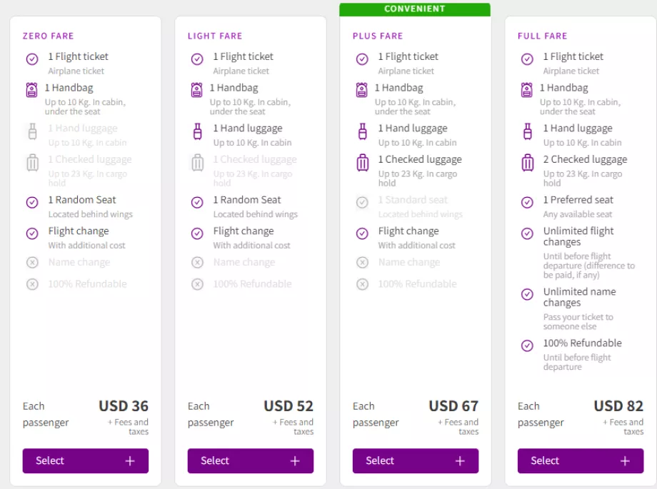 Sky Airline Fares