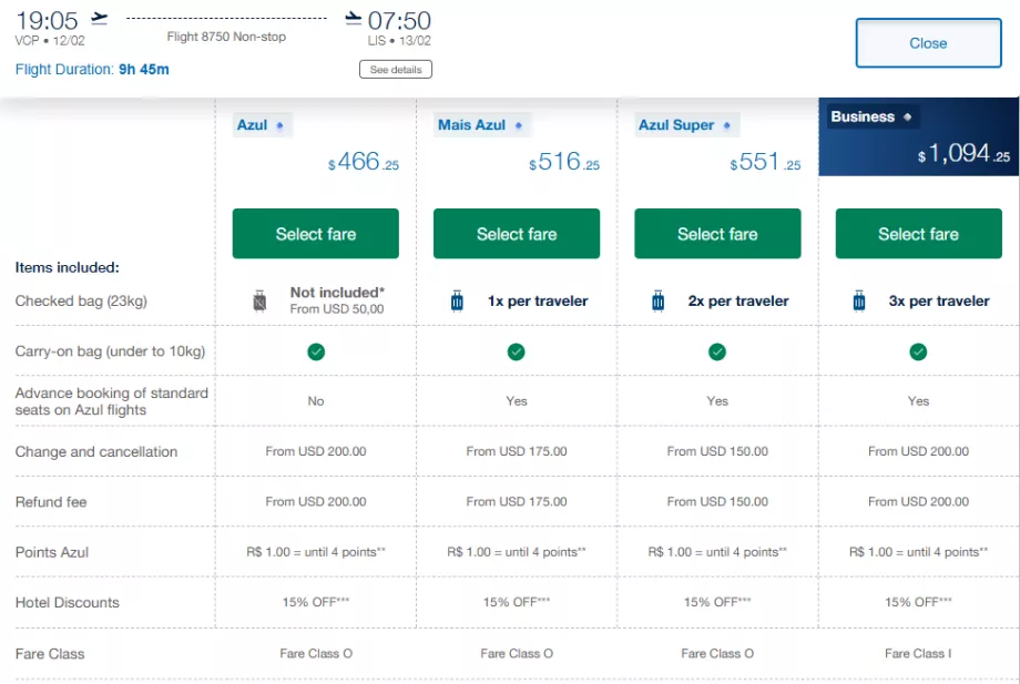 Long-distance fares