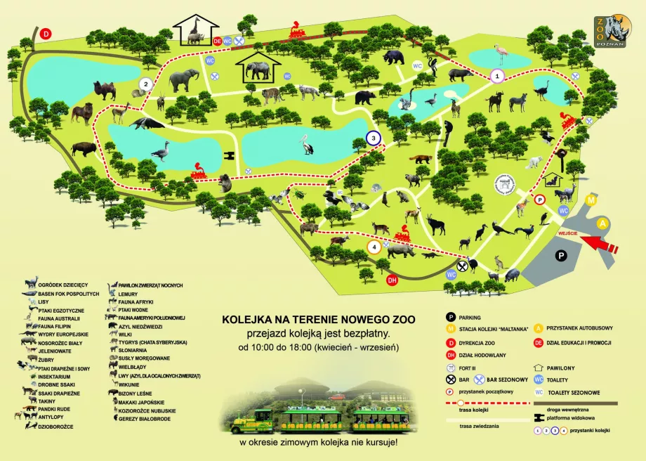 Map of the new Zoo in Poznan