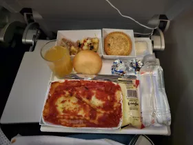 Main meal on a long-haul flight