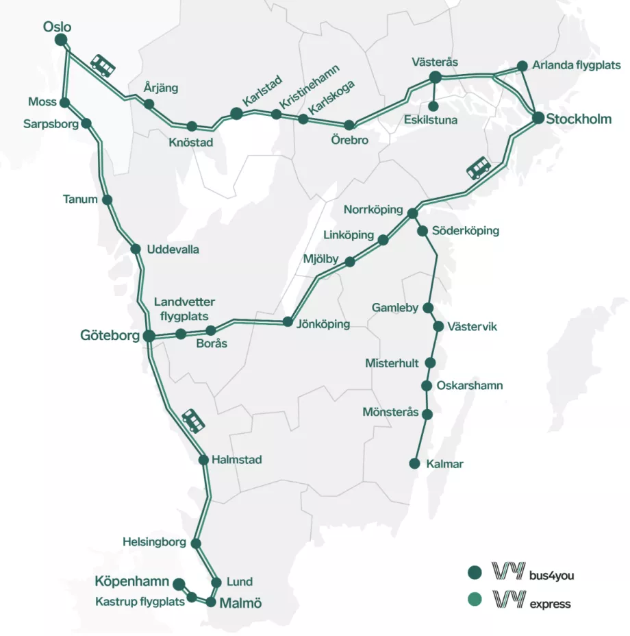 VYBuss buses to Gothenburg